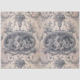 Papier Mousseline Toile d'antiquité victorienne Découpage bleu et bl
