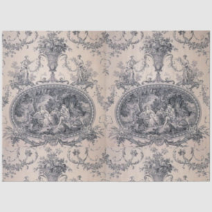 Papier Mousseline Toile d'antiquité victorienne Découpage bleu et bl