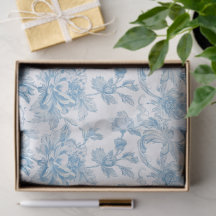 Toile-de-jouy Chinoiseries Blue Floral Pattern