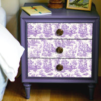Toile de Jouy florale violette vintage