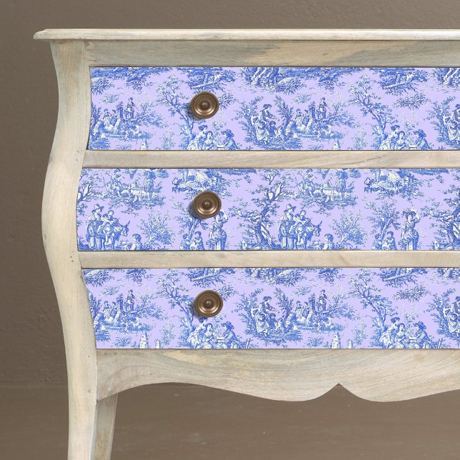 Papier Mousseline toile de jouy vintage fleurie violet (Créateur téléchargé)