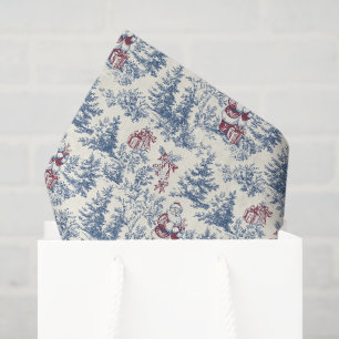 Papier Mousseline Toile Père Noël Red & Blue Christmas