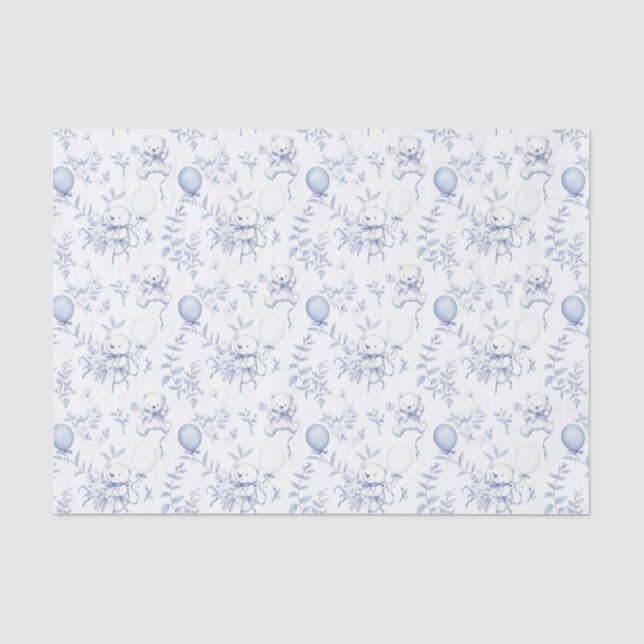 Papier Mousseline Toile Teddy Bear Chinoiserie Baby shower (Recto)