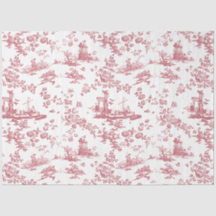 Papier Mousseline Toile vintage Florale de Jouy-Pink