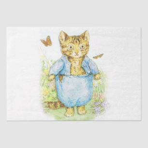 Papier Mousseline Tom Kitten dans son costume bleu de Beatrix Potter