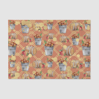 Papier Mousseline Tonneaux de pommes (conception 8 série jaune/orang