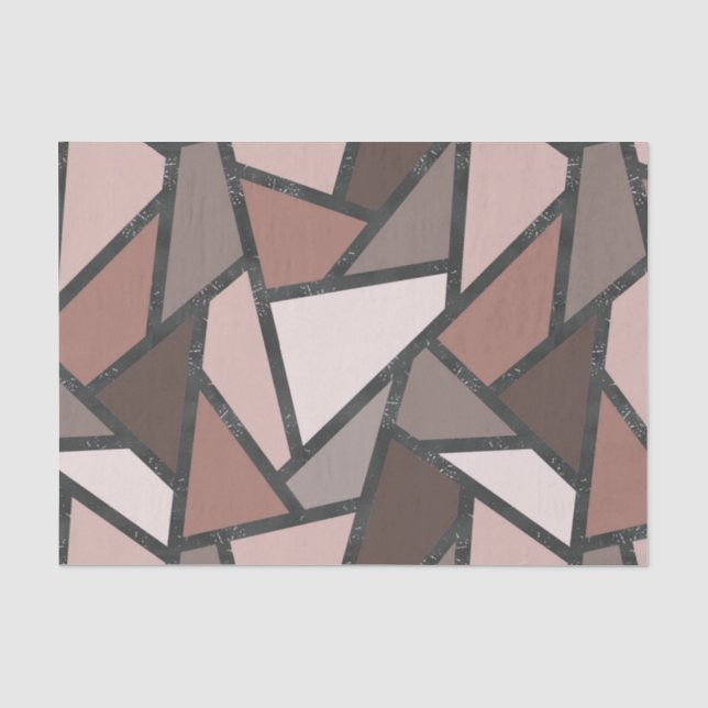 Papier Mousseline Tons de motif en vitrail marron (Recto)