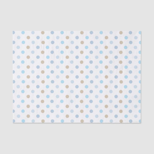PAPIER MOUSSELINE TONS DE POIS BLEU & TAN (Recto)