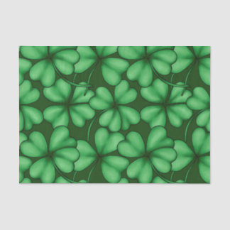 PAPIER MOUSSELINE TONS DE SHAMROCKS IRLANDAIS VERTS