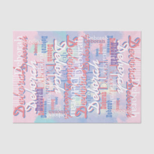 Papier Mousseline tons rose nom du motif personnalisé