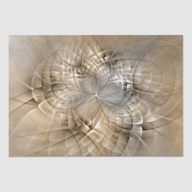 Papier Mousseline Tons Terre Abstrait Art fractal moderne Texture (Recto)