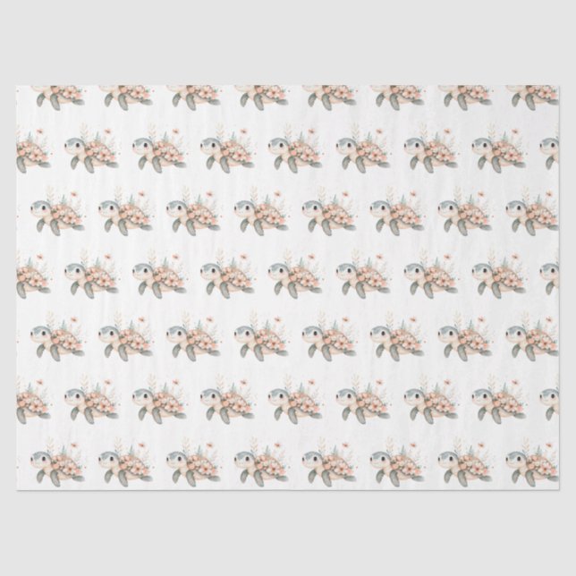 Papier Mousseline Tortue mignonne (Recto)