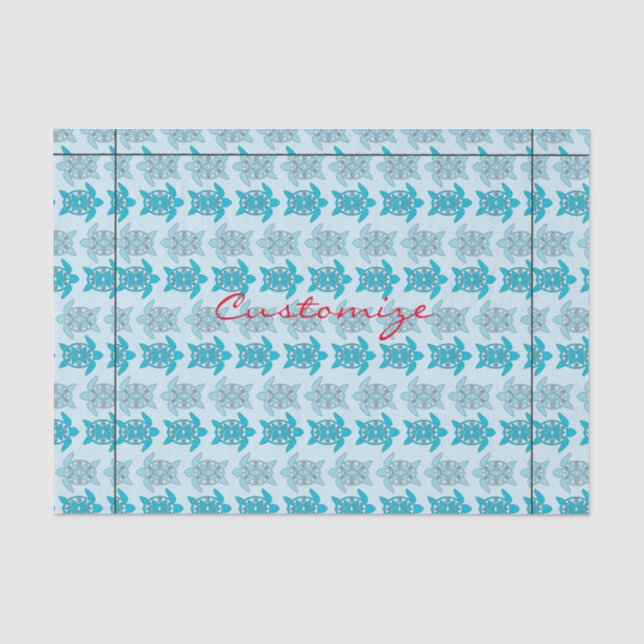 Papier Mousseline Tortues bleues nager Thunder_Cove (Recto)