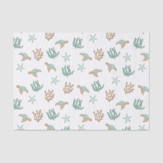 Papier Mousseline Tortues Nageant