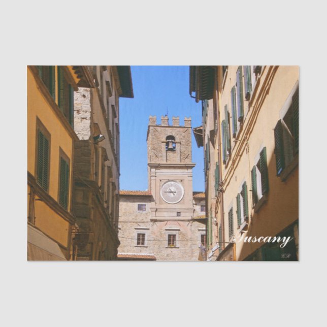 Papier Mousseline Toscane. Italie. Cortona. (Recto)