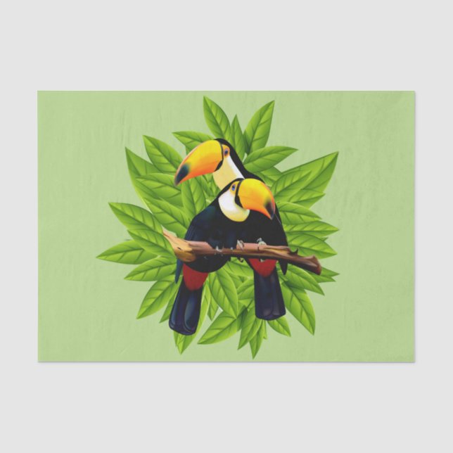 Papier Mousseline Toucan Duo Green (Recto)