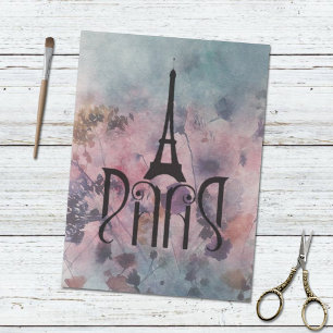 Papier Mousseline Tour Eiffel Paris Art Nouveau Lettres décou page