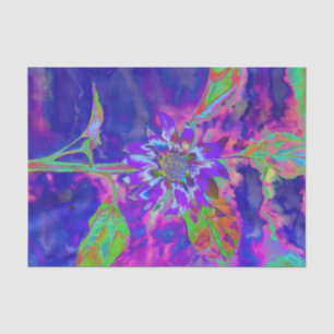 Papier Mousseline Tournesol bleu Abstrait retro funky