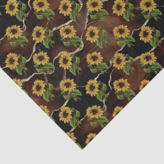 Papier Mousseline Tournesol jaune boisée