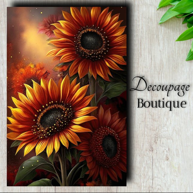 Papier Mousseline Tournesol Magie Découpage (Sunflower Magic Decoupage Tissue Paper)