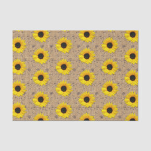 Papier Mousseline Tournesol simulé de jaune de dentelle de toile de