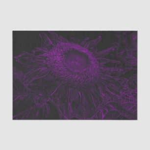 Papier Mousseline Tournesol violet noir Floral Art Découpage