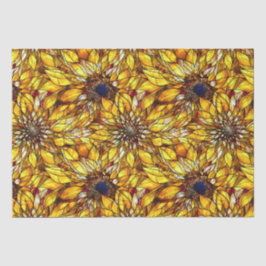 Papier Mousseline Tournesols Élégants Motif de Faux Vitrail