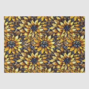 Papier Mousseline Tournesols élégants motif de faux vitrail