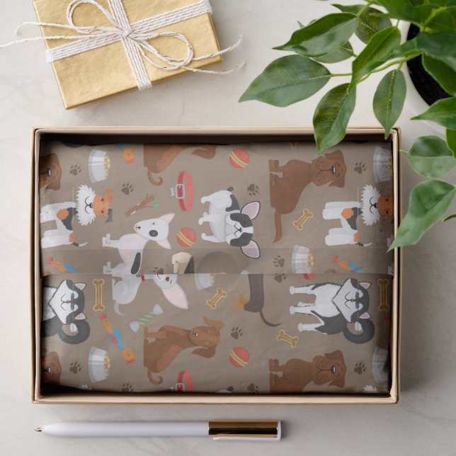 Papier Mousseline Tous les mignons chiens (Cadeau)