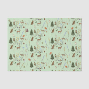 Papier Mousseline Toutes les occasions Bois Animaux Plante Sage Gree