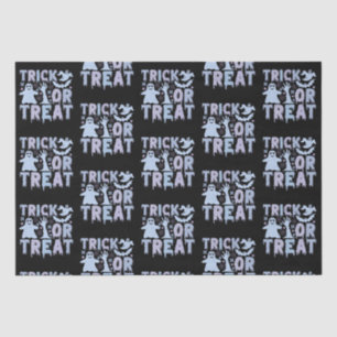 Papier Mousseline Trace ou traiter les fantômes mignons Halloween no