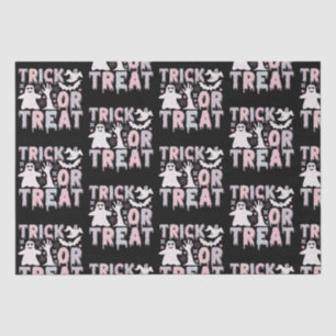 Papier Mousseline Trace ou traiter les fantômes mignons Halloween no
