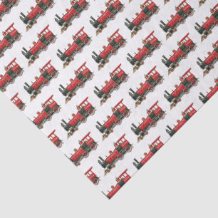 Papier Mousseline Train à vapeur rouge