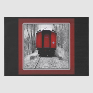 Papier Mousseline Train à vapeur victorien de Caboose Rouge