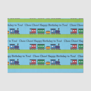 Papier Mousseline Train de Choo Choo d'anniversaire