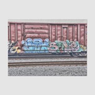 Papier Mousseline Train de graffiti grunge couleur art de rue urbain