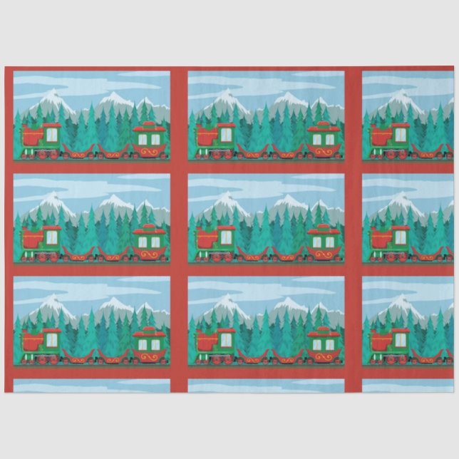 Papier Mousseline Train de Noël (Recto)