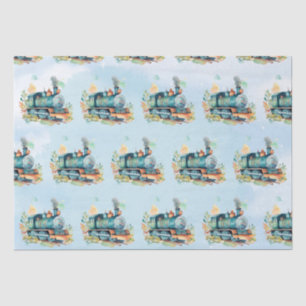 Papier Mousseline Train Engine Boy Birthday