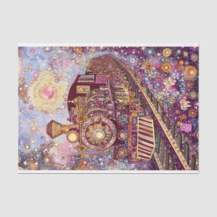 Papier Mousseline Train Fantaisiste Steampunk, Mosaic DH5L Découpage