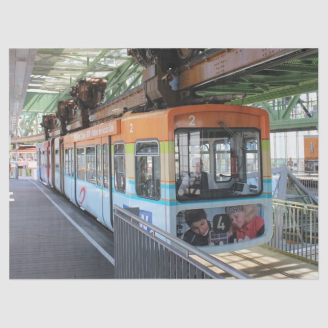 Papier Mousseline Train flottant Orange Blue Wuppertal (Recto)