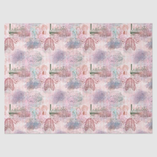 Papier Mousseline Trains en vapeur et décantation des côtes (Recto)