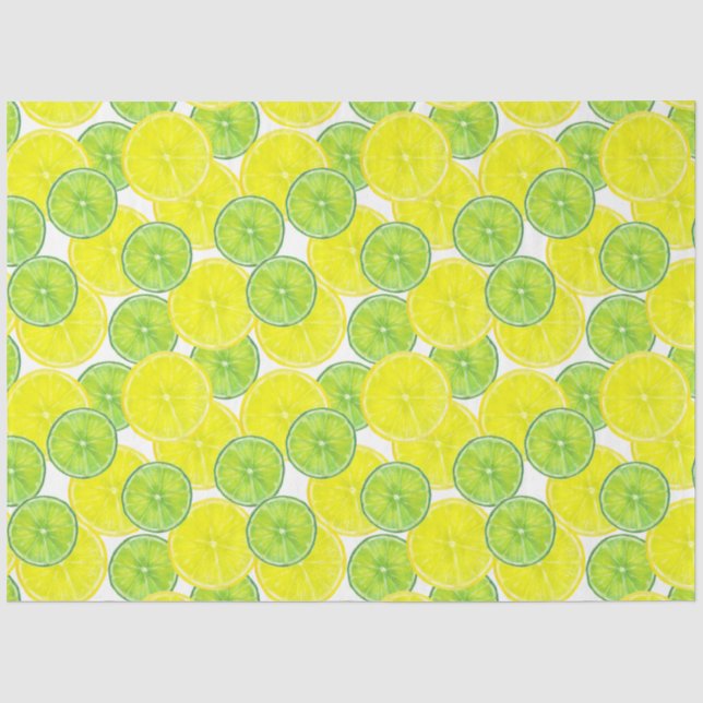 Papier Mousseline Tranches de chaux et de fruits de citron (Recto)