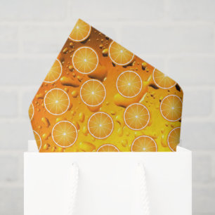 Papier Mousseline Tranches de fruit d'orange juteuse et fraîche moti