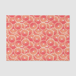 Papier Mousseline Tranches de pamplemousse rose