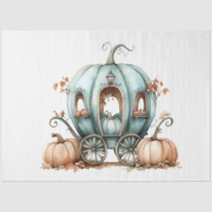 Papier Mousseline Transportage Whimsical Turquoise Citrouille