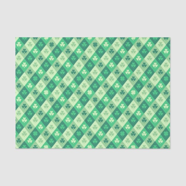Papier Mousseline Trèfle vert chanceux de shamrock du jour de (Recto)