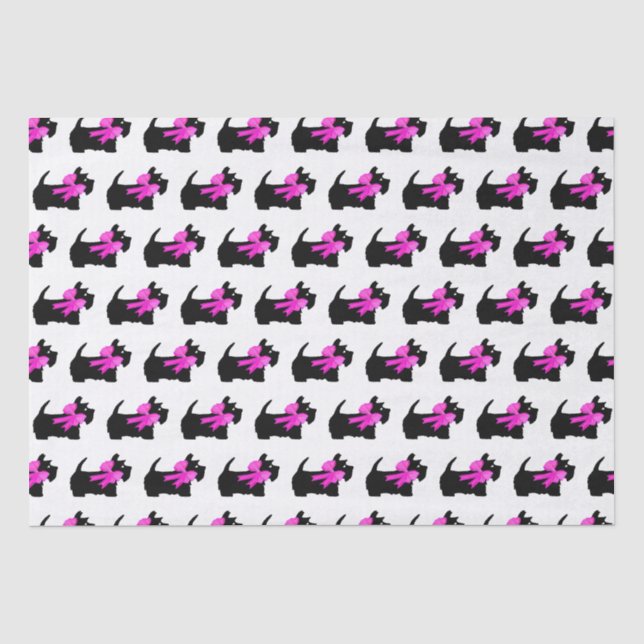 Papier Mousseline Trendy mignon noir écossais Terrier chien Noël (Recto)