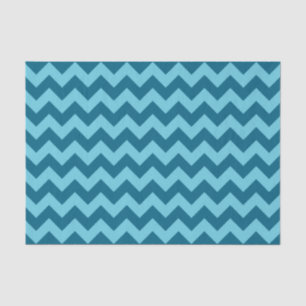 Papier Mousseline Trendy Shades of Blue Chevron Motif