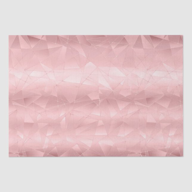 Papier Mousseline Triangle Géométrique Rose Glamour Luxueux Tendance (Recto)