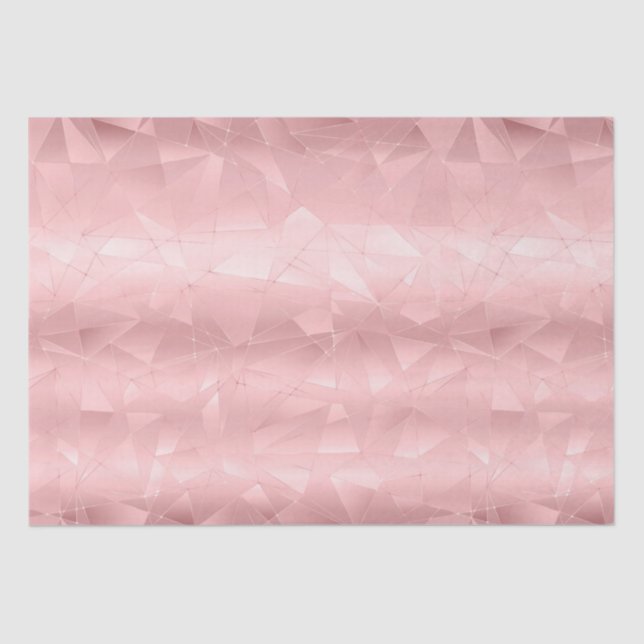 Papier Mousseline Triangle Géométrique Rose Luxueux Branché Élégant (Recto)